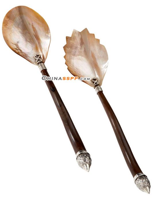 獨(dú)特造型別致玉石貝殼餐具