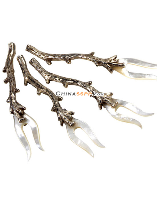 獨(dú)特造型別致玉石貝殼餐具