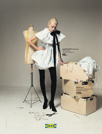 IKEA家居用床單拍時裝大片