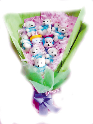 給情人的禮物:布偶卡通花