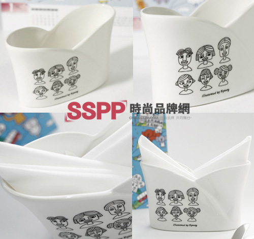 白色印花餐具清爽舒適(一)