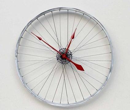 絕對(duì)環(huán)保 自行車輪轂壁掛鐘