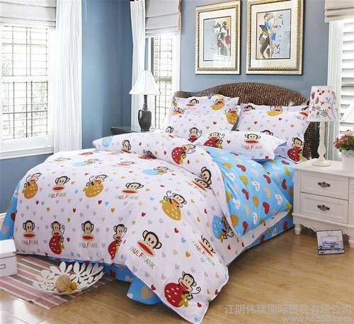 碧海花苑麥納家紡全棉斜紋印花四件套