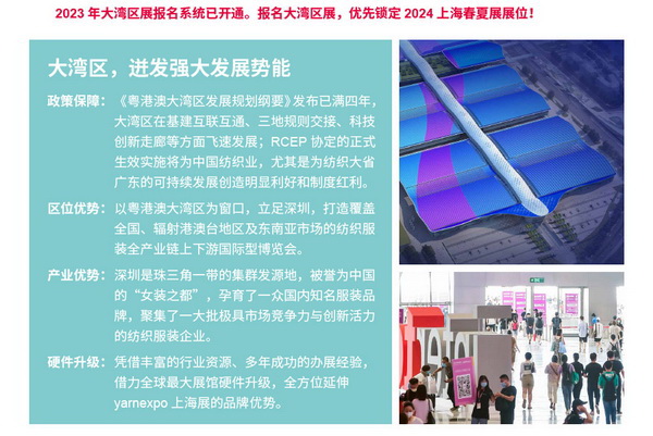 2023yarnexpo大灣區(qū)國(guó)際紡織紗線博覽會(huì)參展啟動(dòng)!