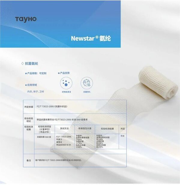 泰和新材差異化賽道發力!紐士達R(Newstar&reg;)抗菌氨綸獲CIAA抗菌標志使用授權